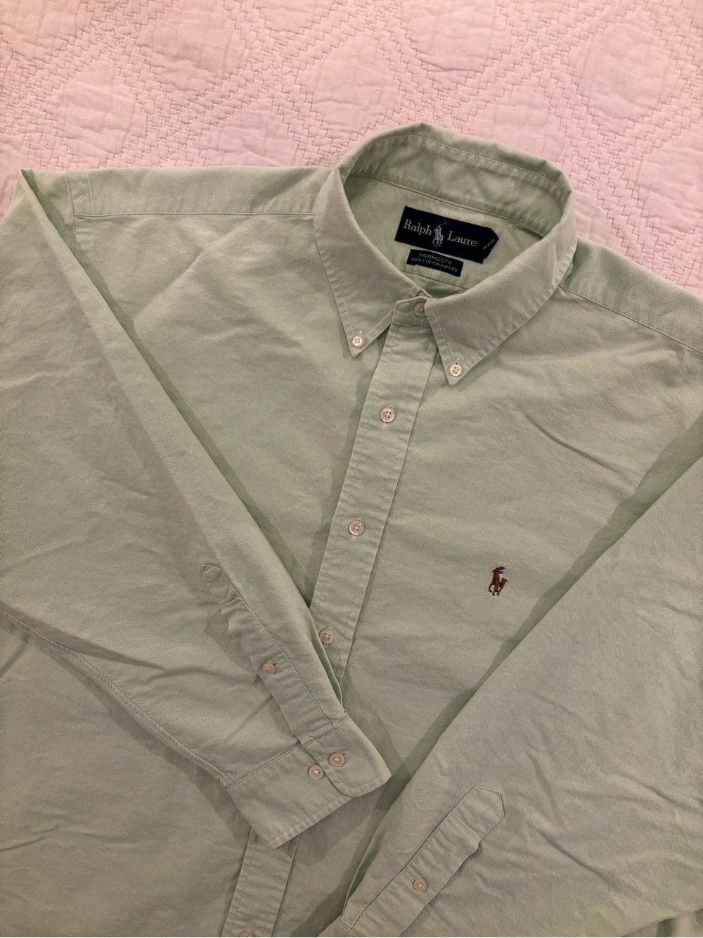 Vtg Polo Ralph Lauren Yarmouth Cotton Oxford Button Down Shirt Mens 17 32/33